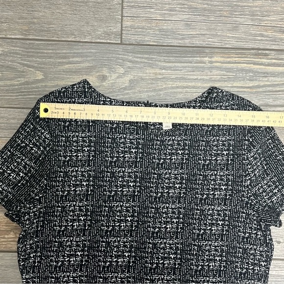 Maison Jules Dress Size Large Black White Print Fit & Flare Short Sleeve - Picture 12 of 16